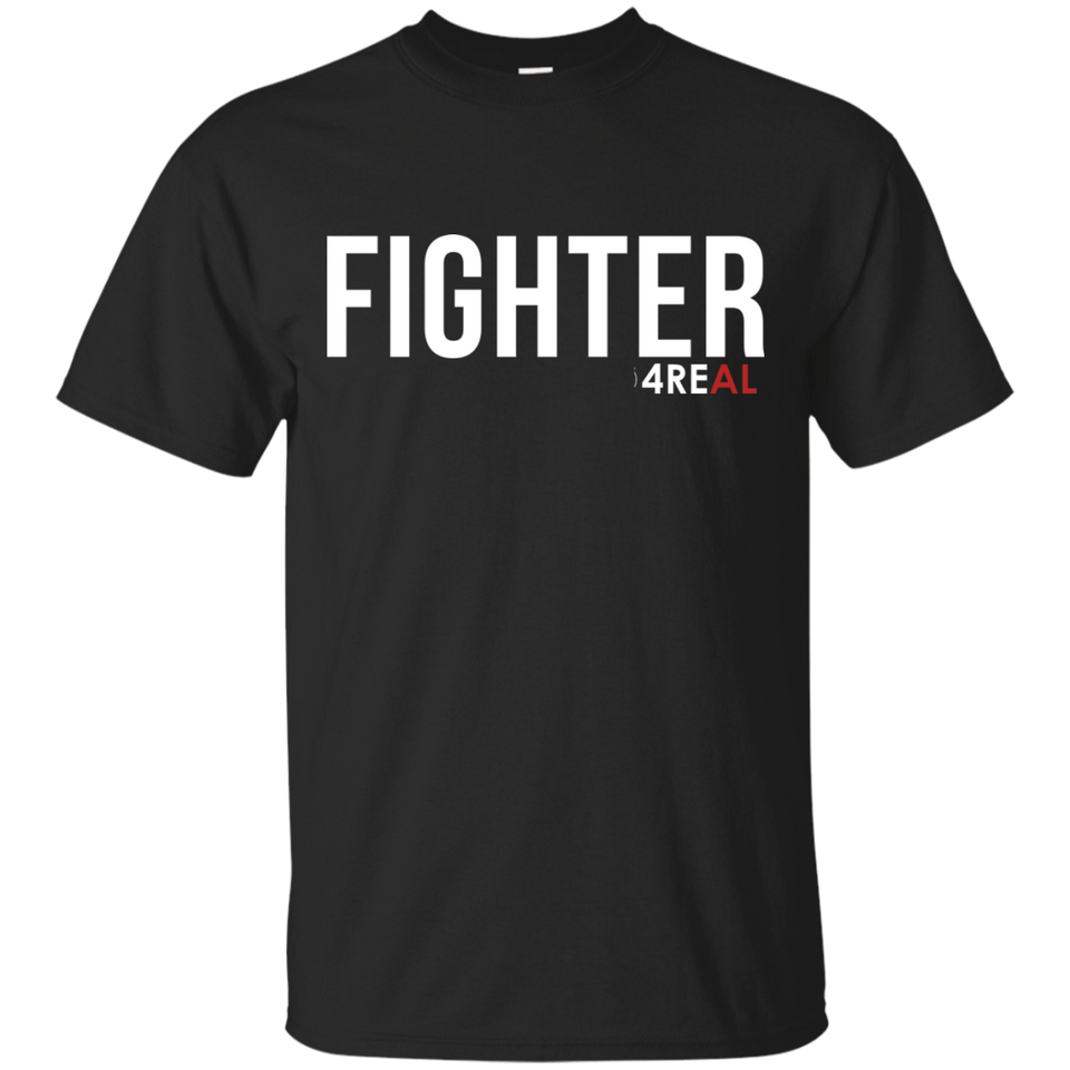 FIGHTER Black T-Shirt - 4REAL