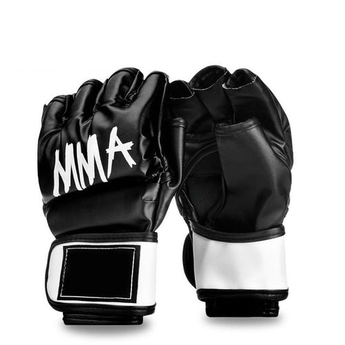 Black MMA Half Mitt Gloves - 4REAL