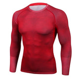 Long Sleeve Red MMA Rashguard - 4REAL