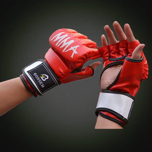 Red MMA Half Mitt Gloves - 4REAL