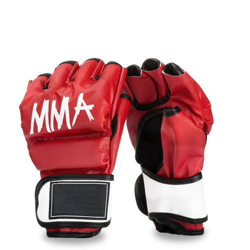 Red MMA Half Mitt Gloves - 4REAL